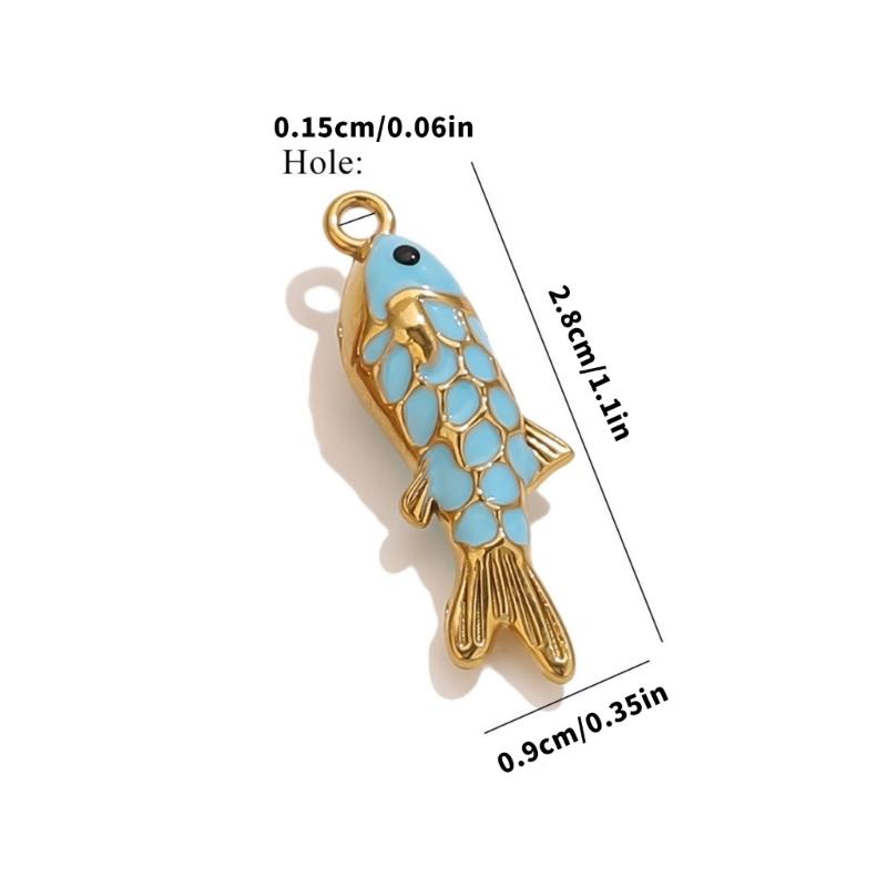 Stylish Stainless Steel Fish Charm DIY Jewelry Accessory Delicate Jewelry Findings For Crafting And Fashion Decors
