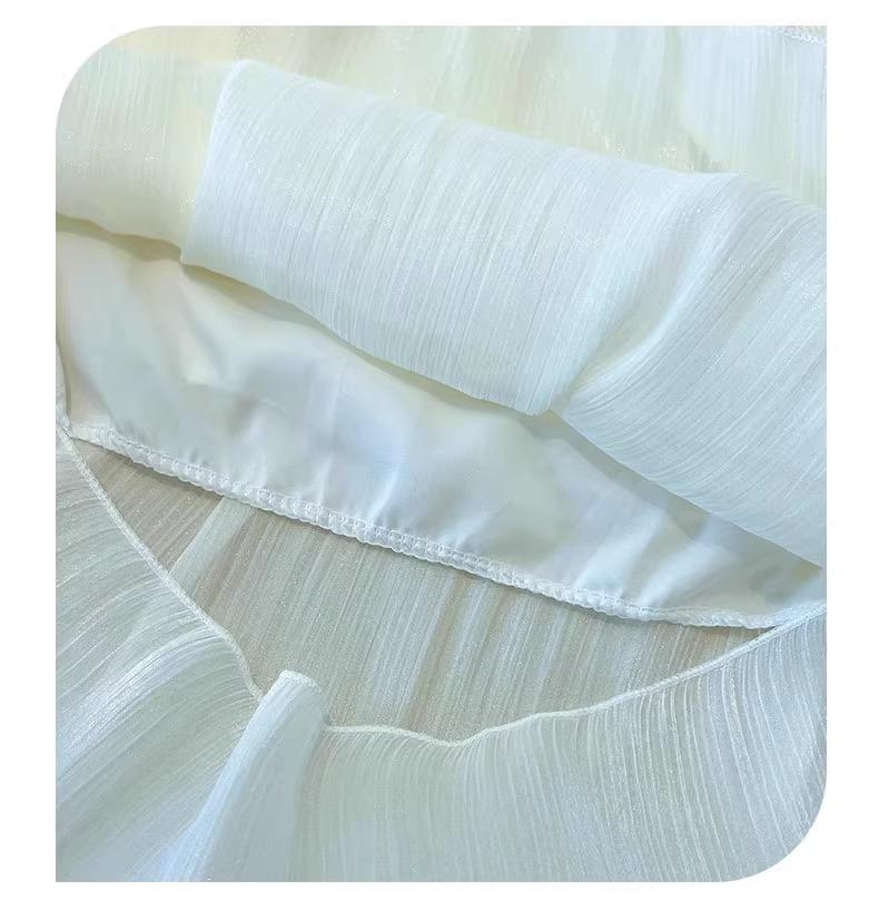 Iridescent Gauze Wide-Leg Skirt Pants for Women - 2025 Summer Fashion, Slimming, Drapey, and Versatile Casual Wear