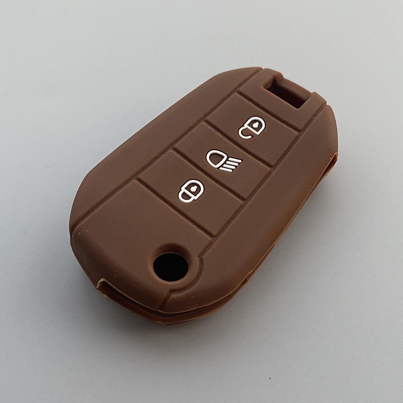 Silica Gel Car Key Case Cover for Peugeot 2008 308 T9 208 For Citroen Berlingo 2019 C3 Cactus Picasso C4l C5 X7 C8 Folding Key