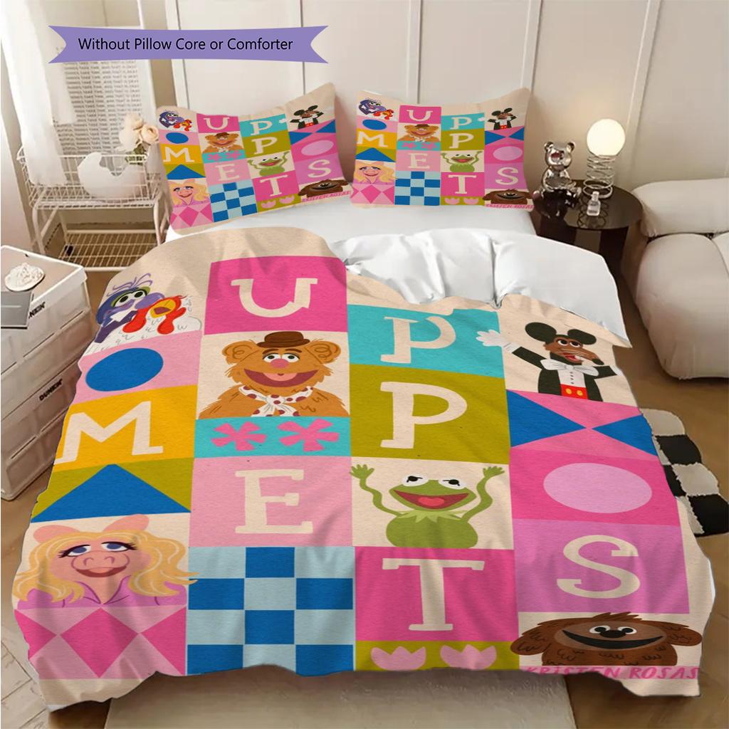 1PC Sesame Street pattern Bedding Quilt Set Quilt Cover Pillowcase Home Decoration Birthday Gift (1 * duvet cover + 2 * pillowcase, without core)