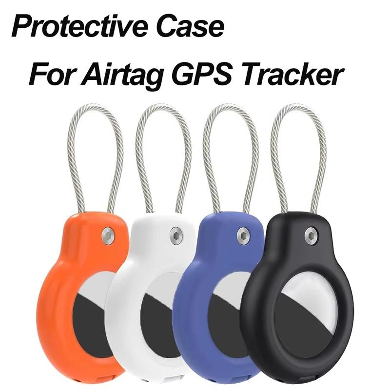 Case For Apple Airtag Holder Anti-Lost Air Tag Holder For Luggage Bag Pet Key Car Airtags With Steel Cable Keychain Accessorise