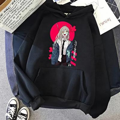 Chainsaw Anime Women Hoodies Sweatshirt Harajuku Female Long Sleeve Pullover Casual Tops Outdoor Pullover Youth Popular Clothes