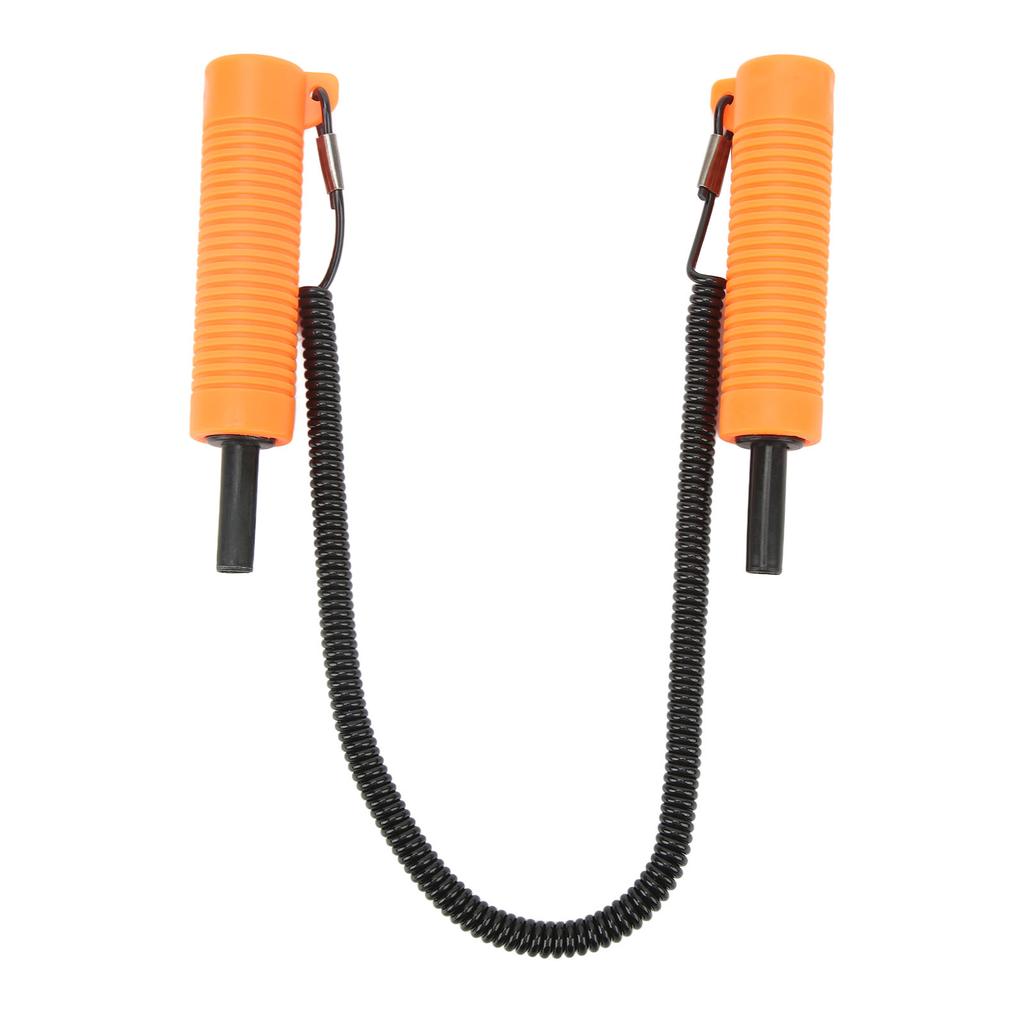 Ice Fishing Safety Pick Stainless Steel Orange Retractable Ice Awls for Outdoor Winter