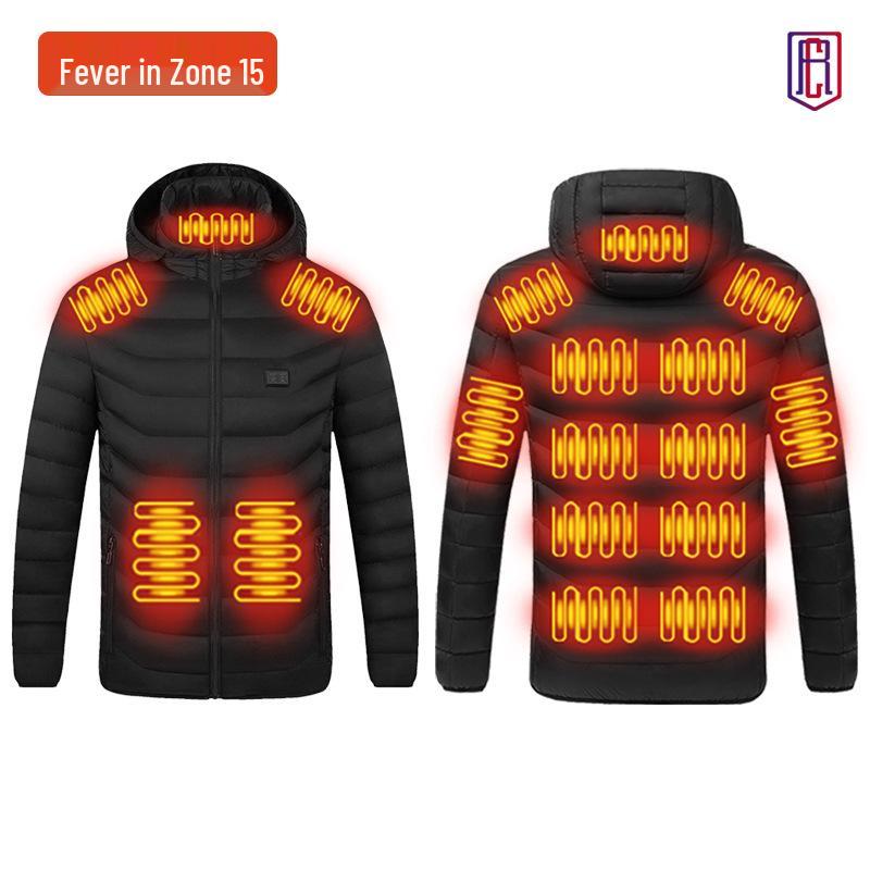 Smart Heated Winter Jacket - Hooded, Cotton, Electric Full-Body Warmth