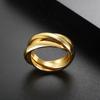 Triple Interlocked Rings for Women Men Couple Wedding Engagement Finger Ring Stainless Steel Goth Waterproof Jewelry Gift