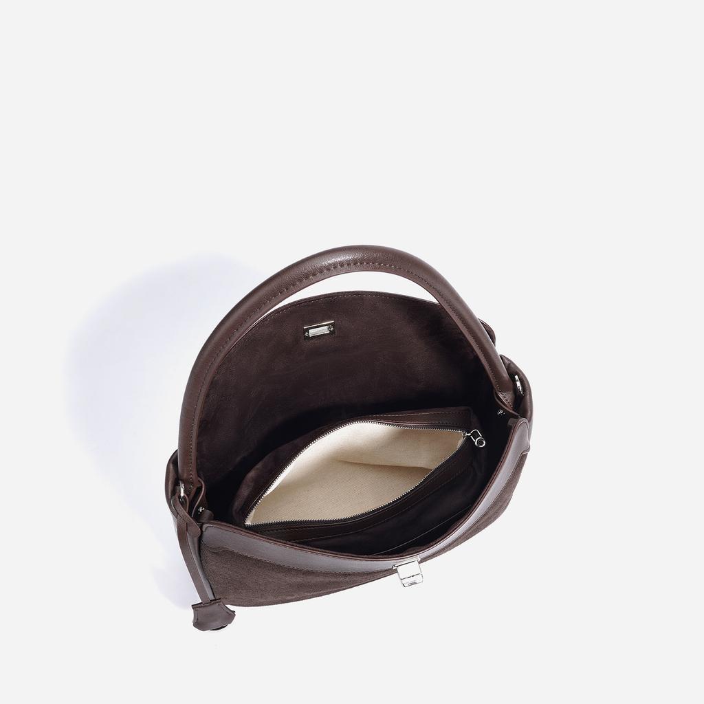 New Stylish and Simple Versatile Genuine Leather Handbag, Cowhide Frosted Single Shoulder Crossbody Commuter Bag