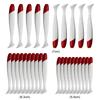 10Pcs Soft Fishing Lures 5.5/6.3/7cm Artificial Worm Swimbait PVC Red Head White Body T Tail Bait Fishing Accessories