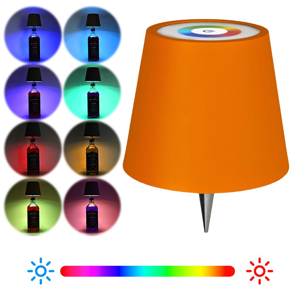 LED Table Lamp Rechargeable RGB Bottle Lamp 2000mAh Dimmable Cordless Bottle Light for Bedroom Restaurant & Bar Christmas Gifts