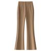 Women's Black Flared Pants - High-End Casual Draping for Spring 2025