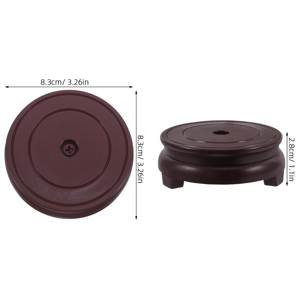 Flower Pot Base 8Cm Red Resin Round Stand For Vase Bonsai Fishbowl Crystal Ball Display Indoor Plant Holder Decorative
