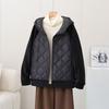 Thin Light Down Cotton Jacket Female Short Coat Autumn Winter Women's Hooded Loose Imitation Lamb Wool Cotton Jacket