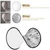 Light Reflector Two In 1 Photography Reflector Round Silver White Light Diffuser, Photography Panel for Camera Fill Light