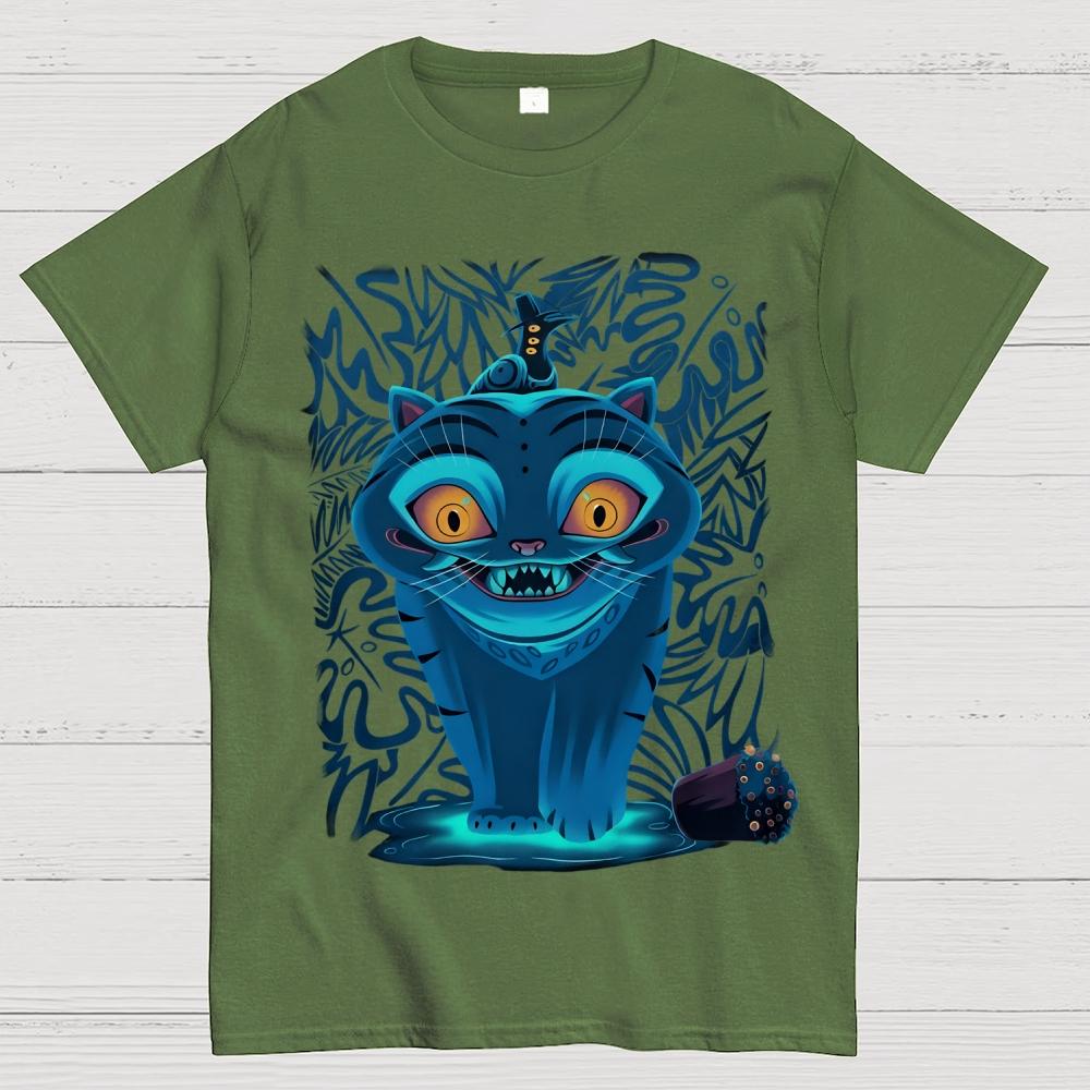 Superpower Blue Cat Unisex 100% Cotton Summer Casual Cool Loose T-Shirt