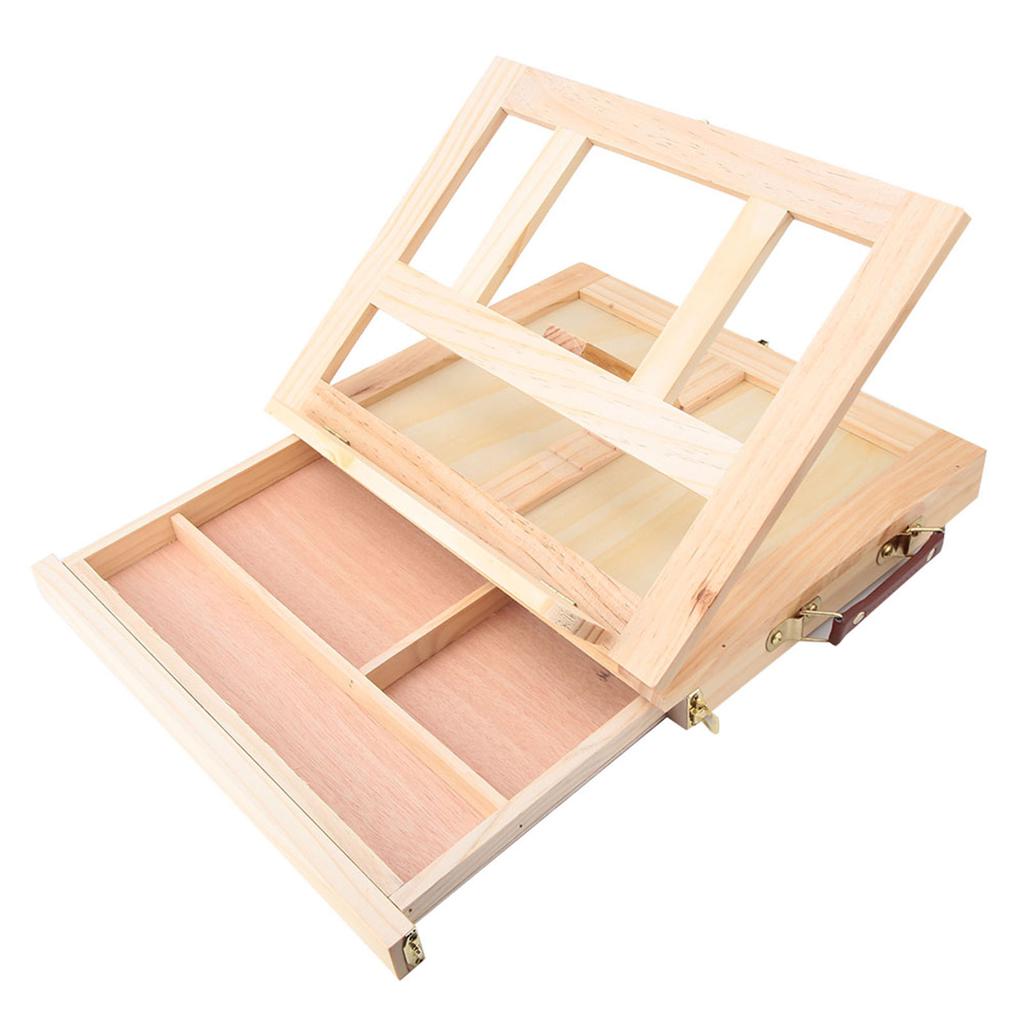 Adjustable Folding Artist Easel Drawing Painting Portable Tabletop Easel Box with Drawer