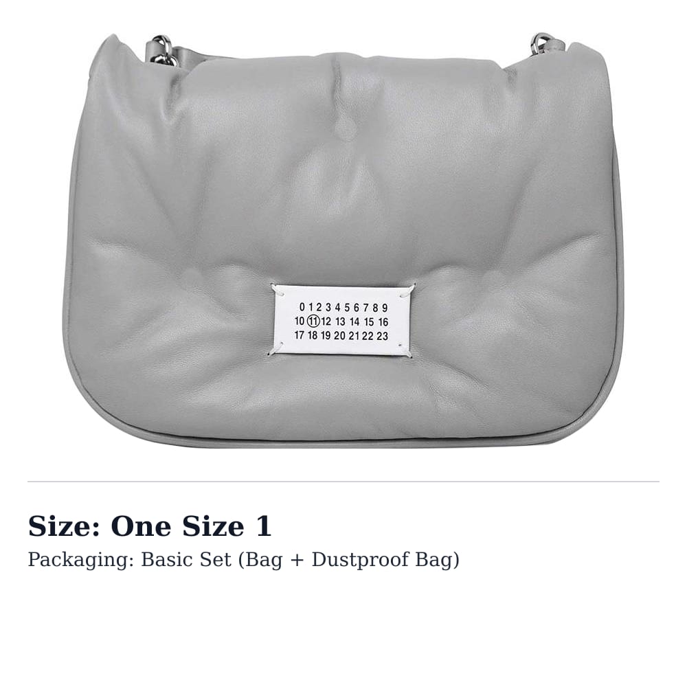 Maison Margiela Glam Slam Grain Nappa Leather Crossbody Bag, Shoulder Bag Women's Gray SB1WG0019P4300T8050