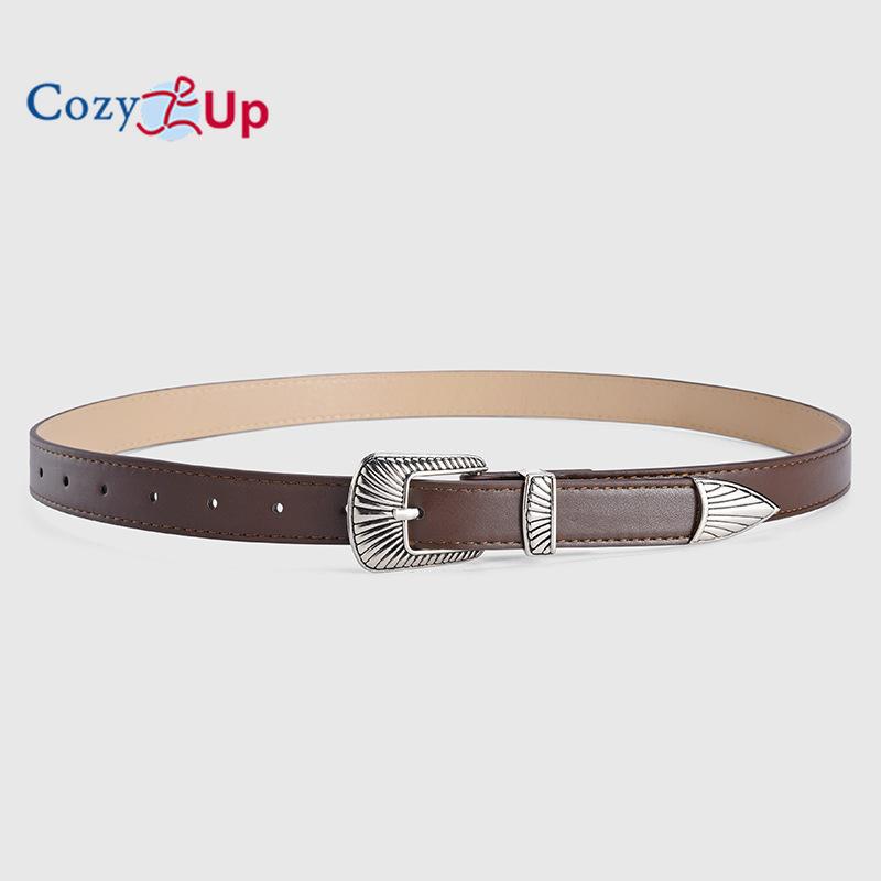 Belt Fashion Retro Silver Buckle Decorative Jeans Simple and Versatile Ladies Belt
