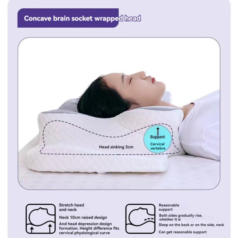 Butterfly Memory Foam Neck Pillow with Cervical Orthopedic Design and Massage Function