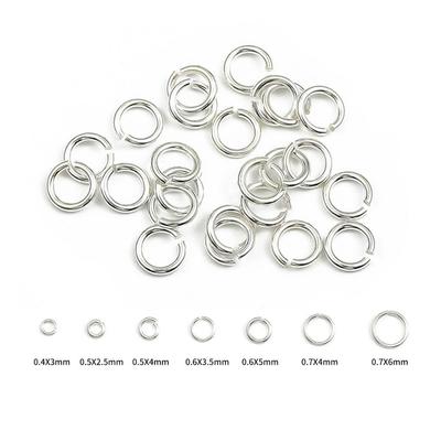 20 anelli di salto aperti genuini in argento sterling 925, anello diviso per portachiavi, creazione di gioielli, accessori