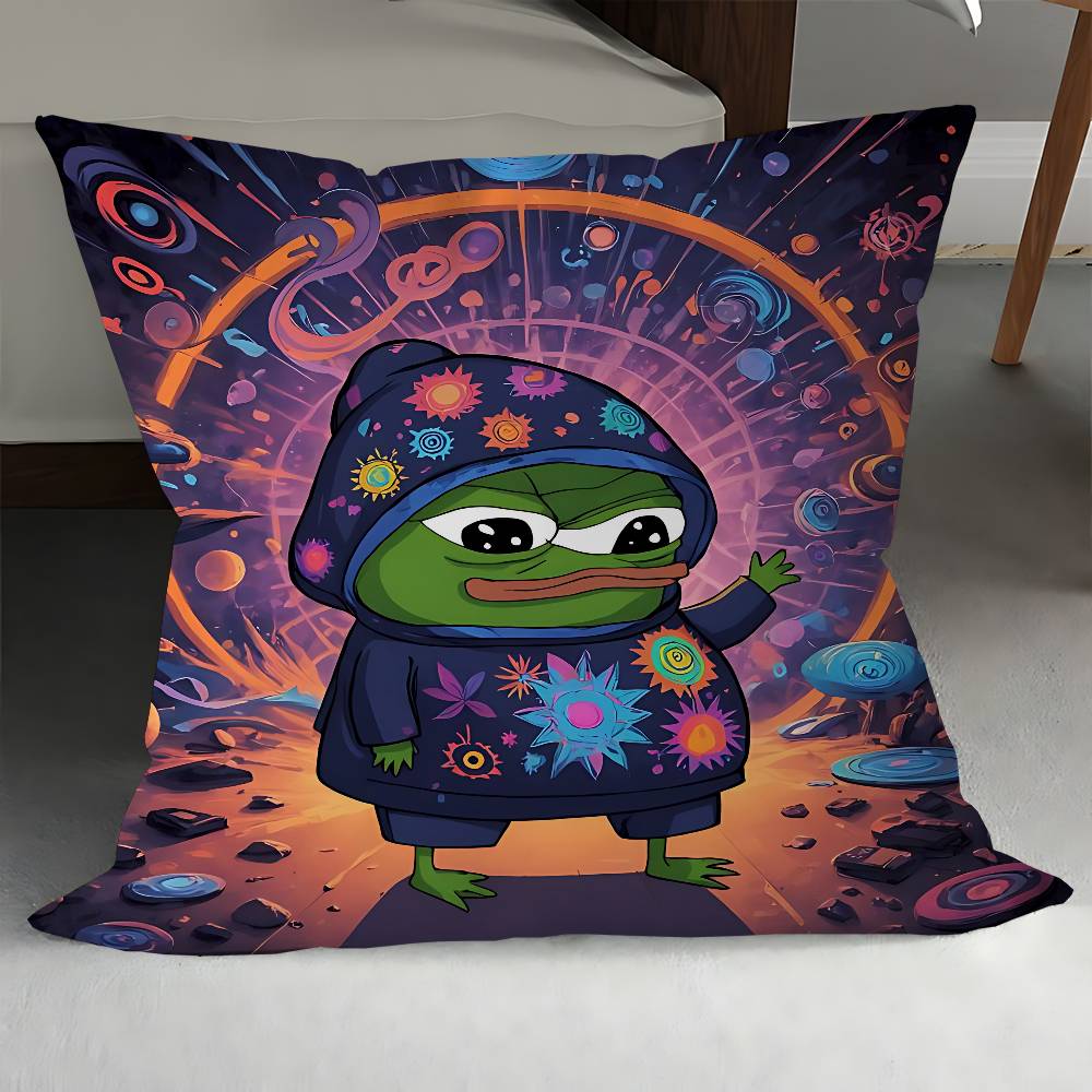 

Cartoon P-Pepe The Frog Pillow Cover Design Cushion Cover Decor Holiday Decorati 12x12Inch