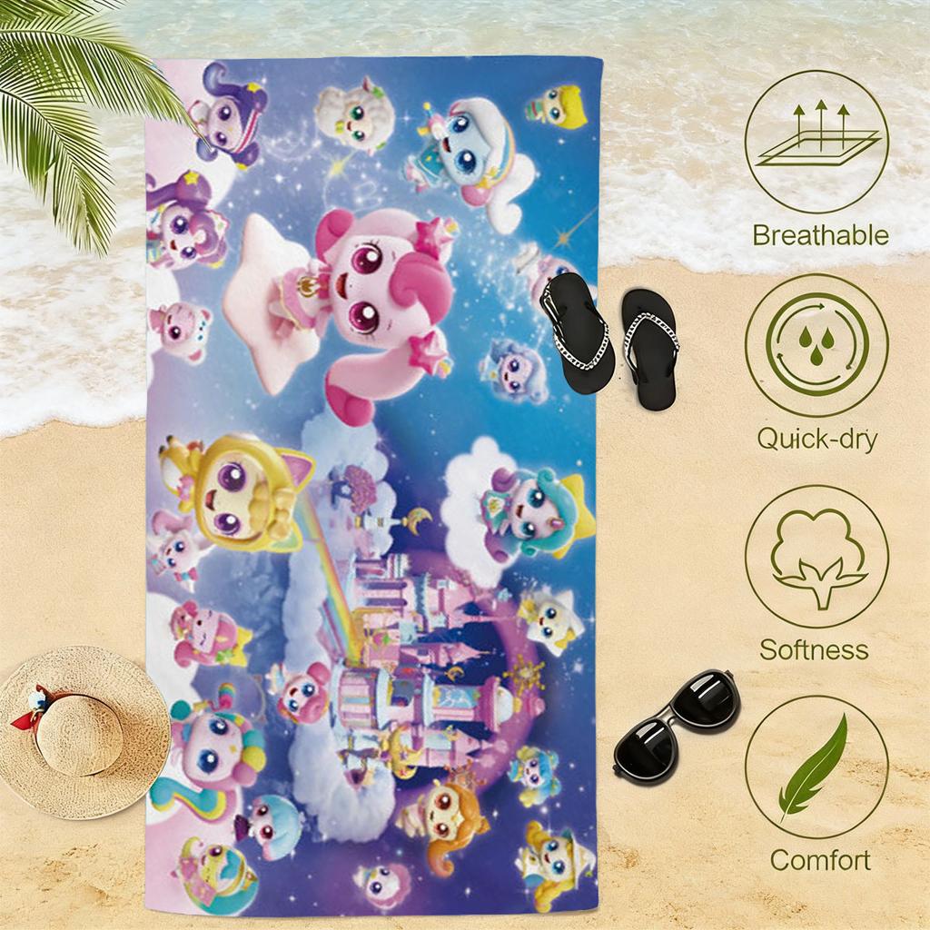 Dreamy Cute Castle Kids Bath Towel Quick Dry Soft Skin Friendly Sports Absorbent Towel Universal Accessories For Swimming Pool