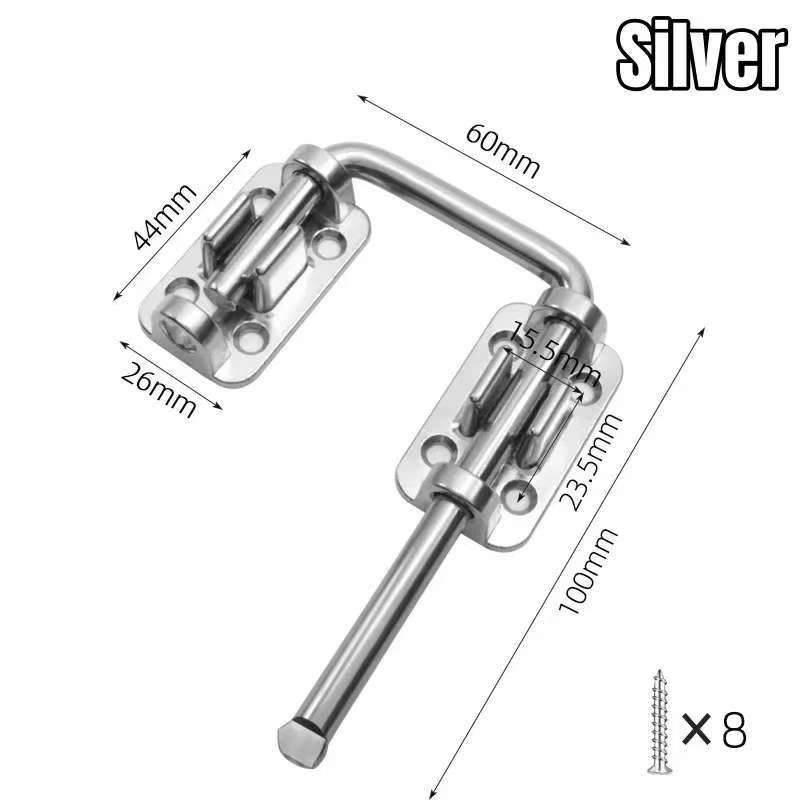 Patio Sliding Door Loop Lock,90/180 Degree Doors Latch Locks,Gate Anti-theft Buckle,U-Shaped Door Bolts Hasp Hardware