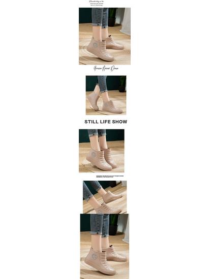 Women's Stylish Non-Slip Waterproof Thick-Soled Galoshes - Durable Short Tube Rain Boots