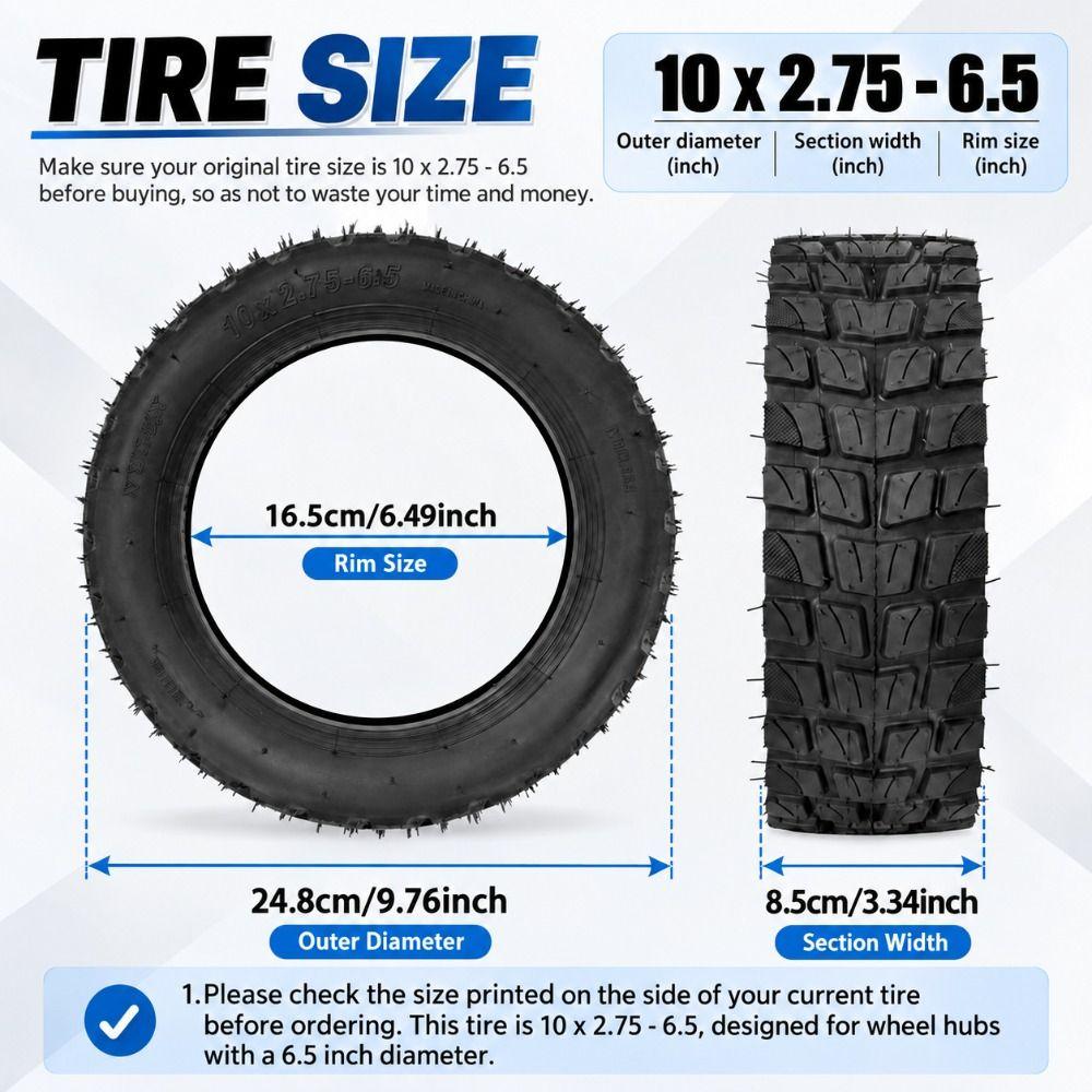10x2.75-6.5 Electric Scooter Tire for Speedway 5 /Dualtron 3 Electric Scooter Tire Replacement Use