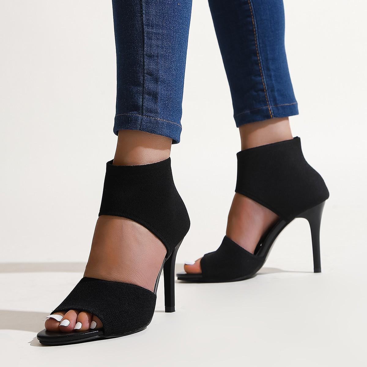 

Large Size Sexy Leopard Print Stiletto High Heel Sandals for Women 38