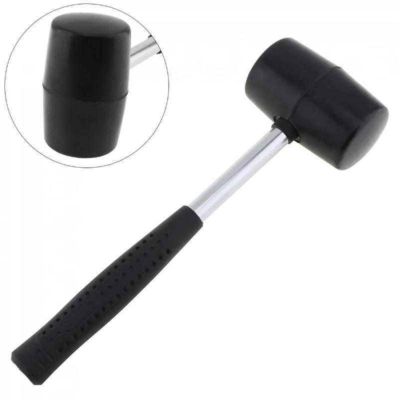 

Non-elastic Black Rubber Hammer Resistant To Tapping Tile Hammer with Round Head and Non-slip Handle DIY Hand Tool 100-299g