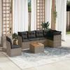 VidaXL Garden Lounge Set with Cushions 7 Pcs Grey Braided Resin 3223666
