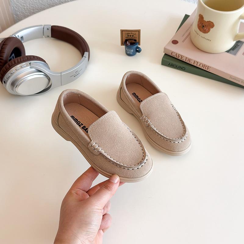 

British Retro Kids Canvas Slip-ons: Casual Boys Moccasins for Spring & Autumn 21-25 бежевий