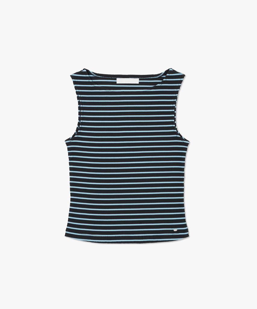 PLAC WOMEN Striped Boat Neck Sleeveless Top_3 Colors