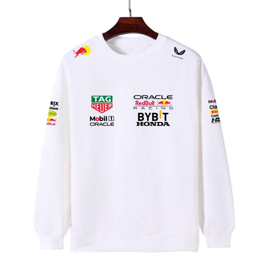 Men Women Thicken Autumn and Winter F1 Red Bull Racing Print Crewneck Sweatshirt Casual Loose Long Sleeve Pullover Sport Streetwear