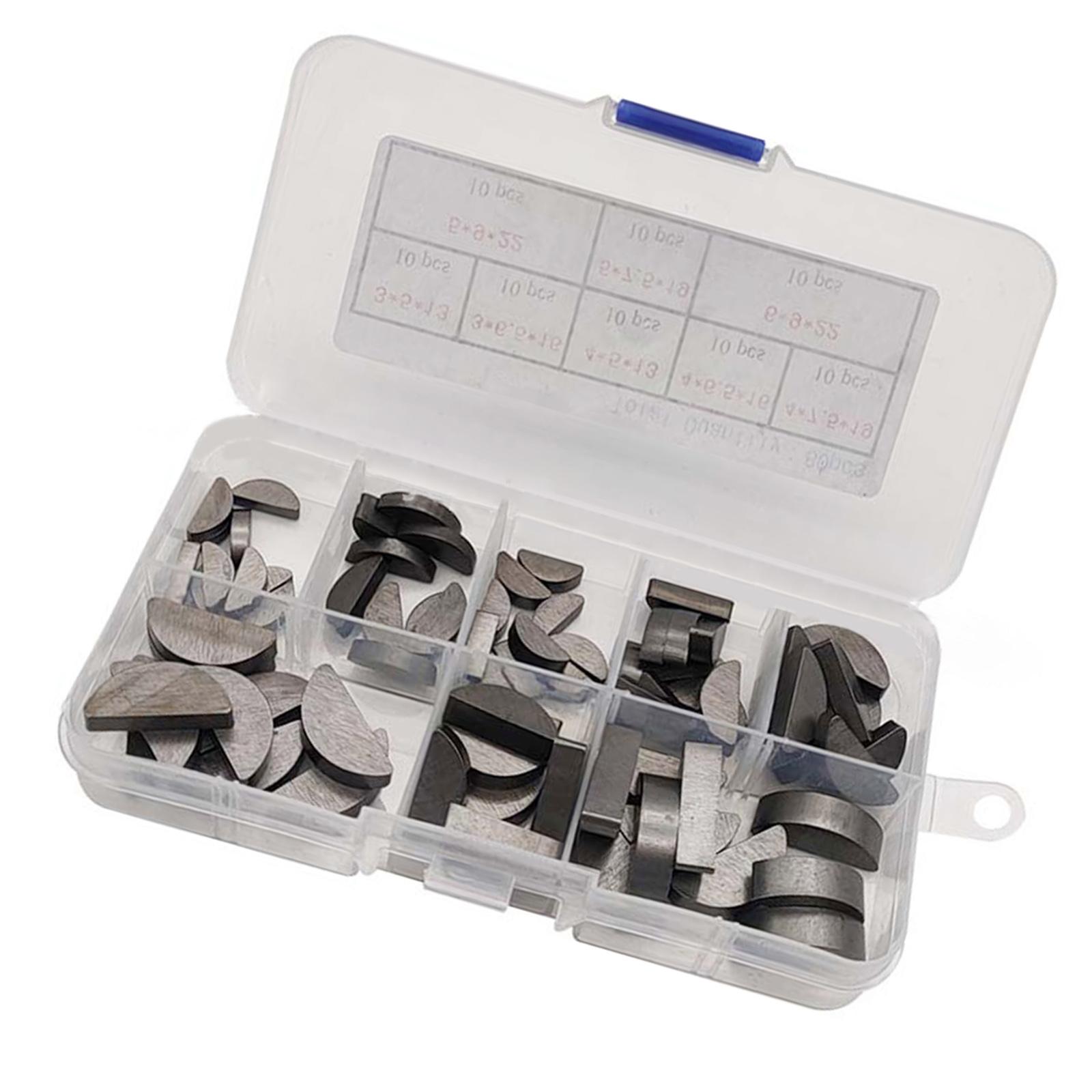 

Набор прецизионных шпонок из углеродистой стали, шпонки полумесяцем с валом под ключ, ассортимент 3-4-5-6 мм, набор тарельчатых пружин для механиков