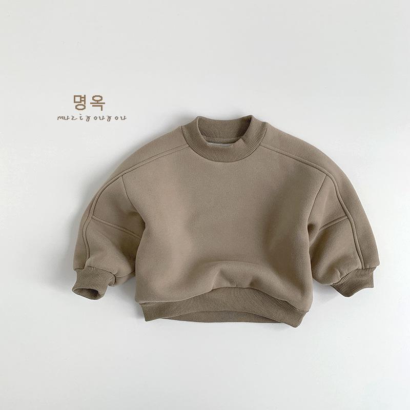 Vintage Versatile Thick Fleece Warm Pullover Sweatshirt For Toddler Boys And Girls