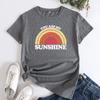 Summer YOU ARE MY SUNSHINE Rainbow Printed Cotton Loose Round Neck Women's Short Sleeved T-Shirts Women’s
