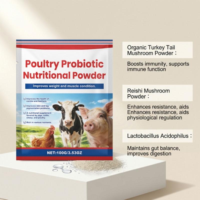 Poultry Feed Supplements Powder with Rich Probiotics And Vitamins For Livestock Strong Immune System And Healthy Growth