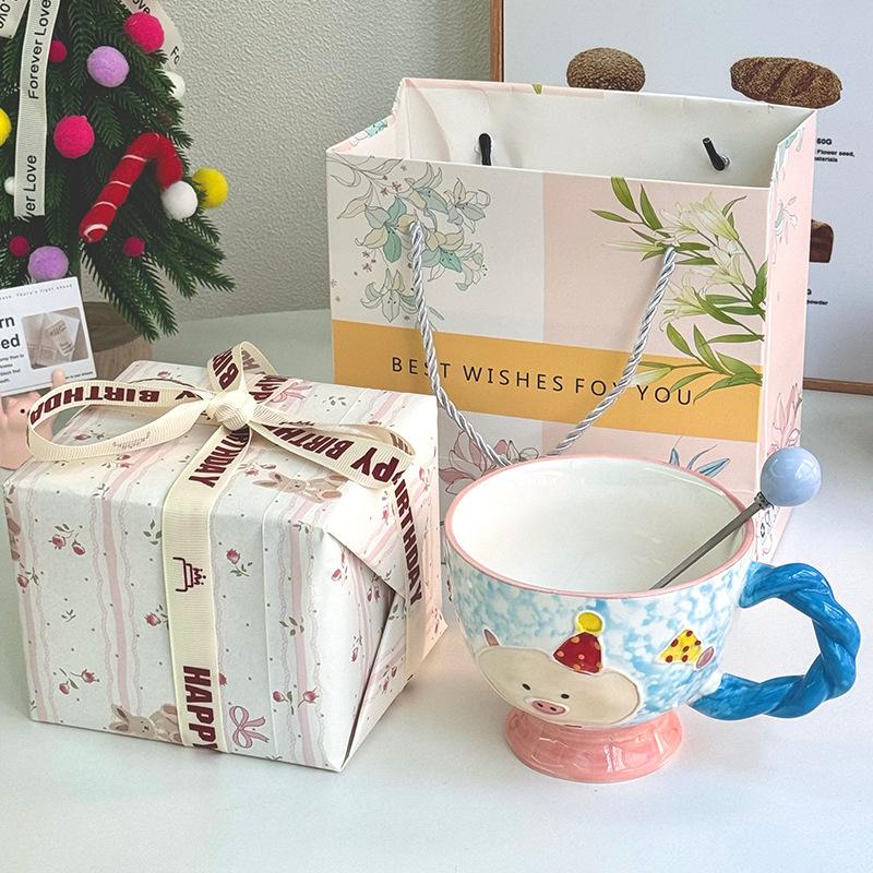 Urodzinowy prezent na ukończenie szkoły kubek ceramiczny ręcznie malowany podszkliwnie dla dziewczyny i chłopaka praktyczny upominek pamiątkowy pudełko prezentowe
