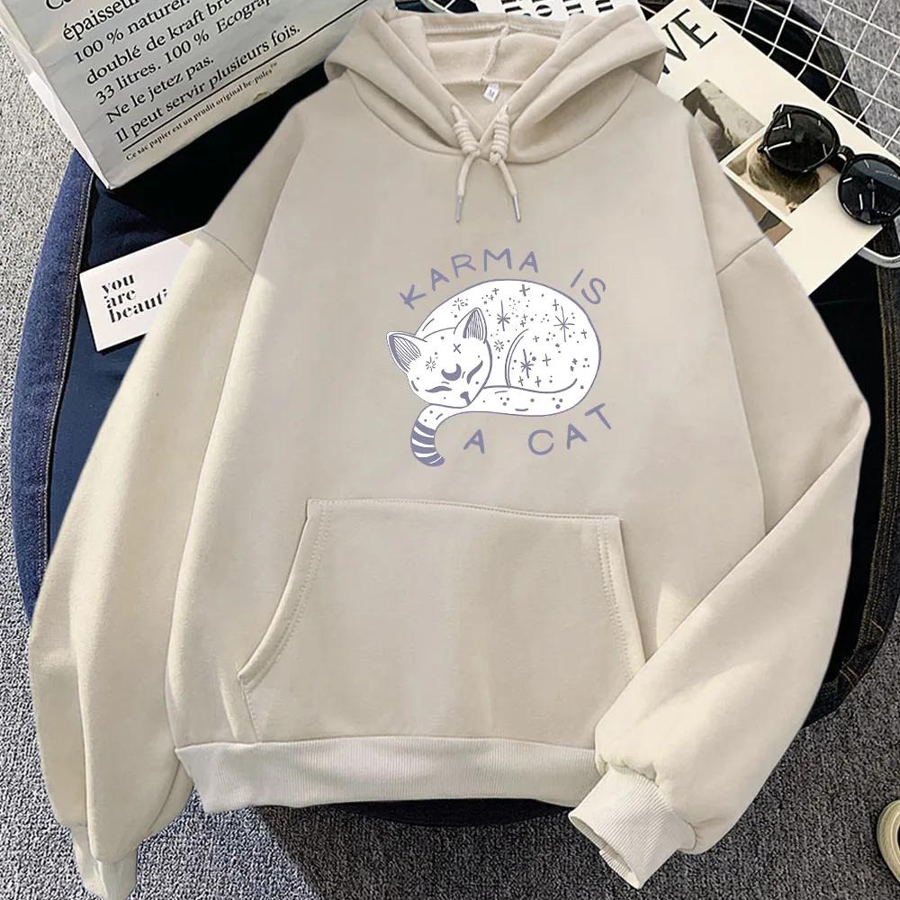 The Eras Tour Karma Is A Cat 2D Print Men/Women Hoodies Casual Oversize Pullovers Popular Streetwear Fashion Sweatshirts Unisex