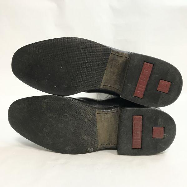 LANVIN leather slip-on loafers black size 24.5EE(USED)