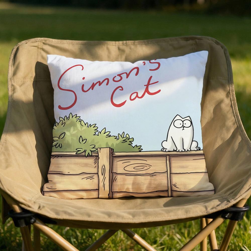 Kawaii SSimons Cat Cushion Cover Soft Reversible Durable Pillow Cover MultiScene Use for Home Car Daily Comfort