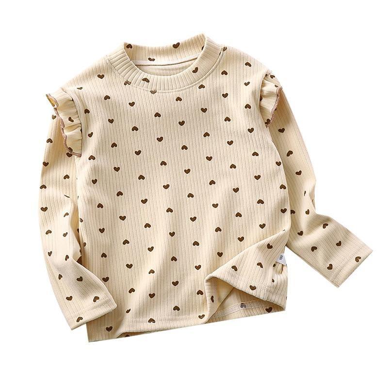 Girls 1-14 Years Autumn and Winter Full Printed Long Sleeves Bottoming Shirt