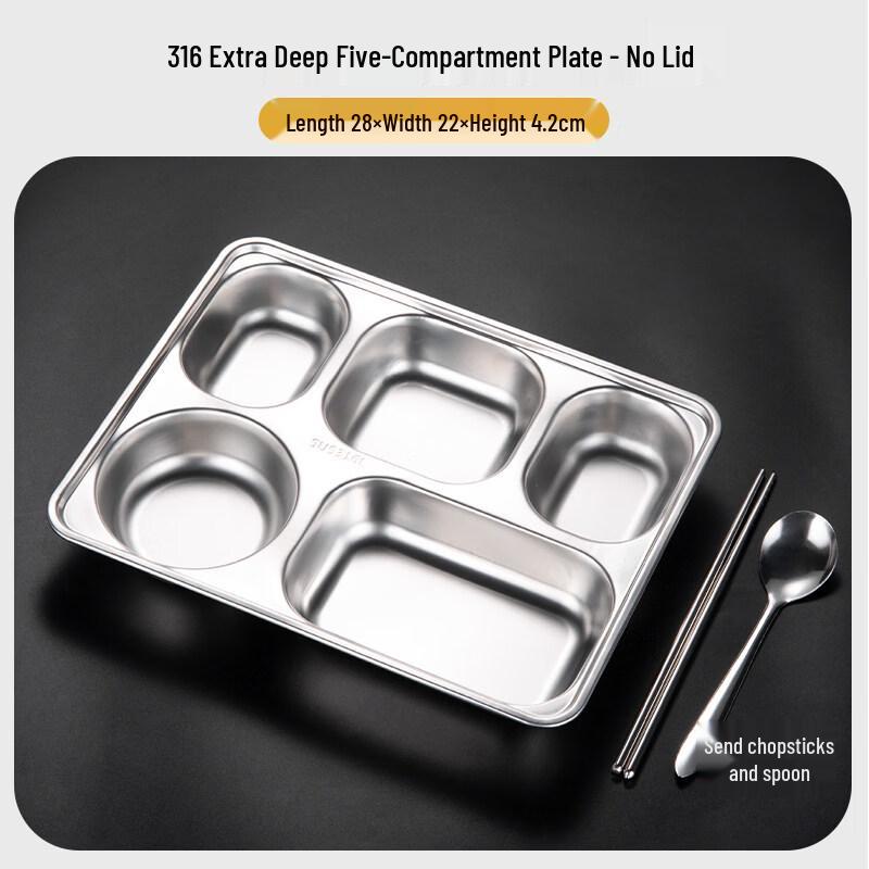 

Stainless Steel Divided Lunch Tray