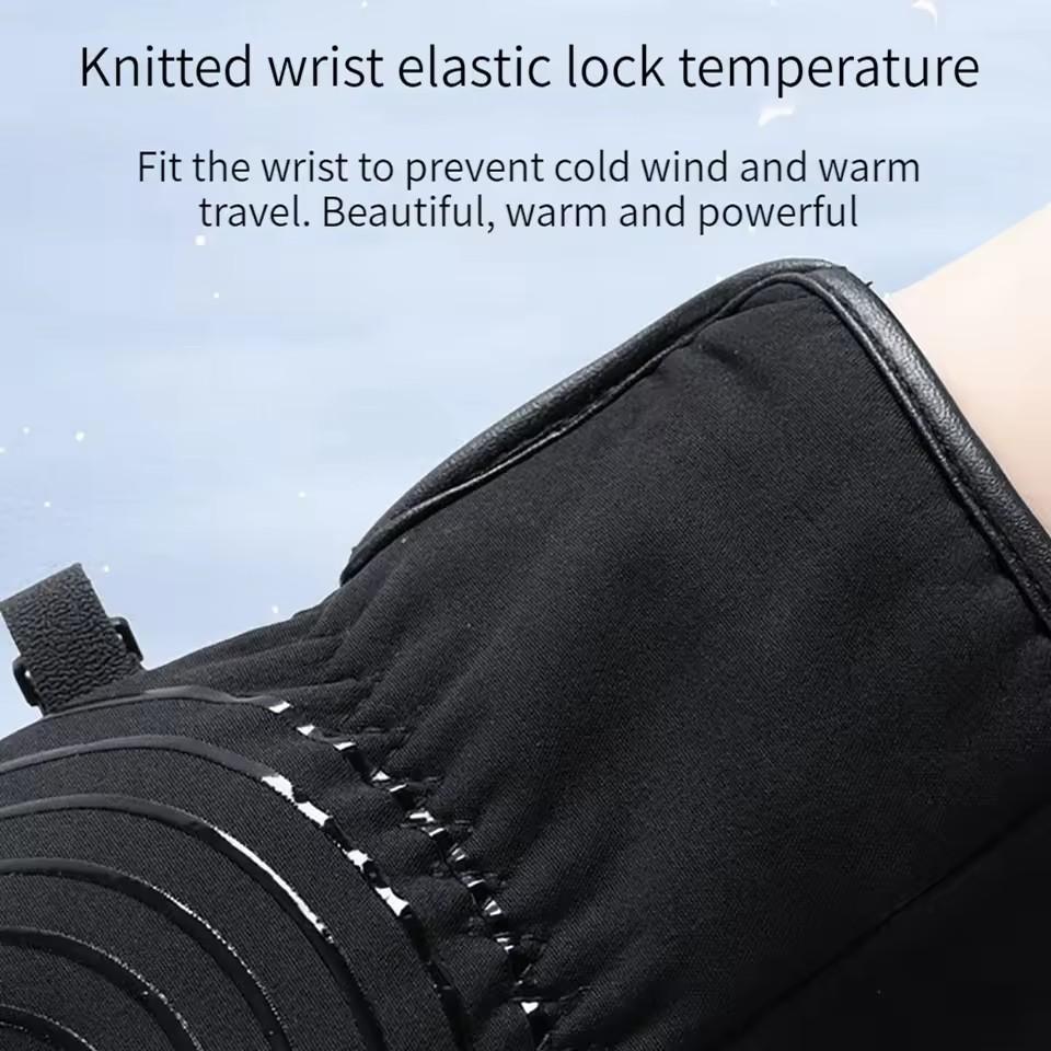 Outdoor Cycling Sports Warm Gloves for Men and Women Hiking Anti Slip Waterproof Thick All Finger Glove Plush Skin Friendly Warm