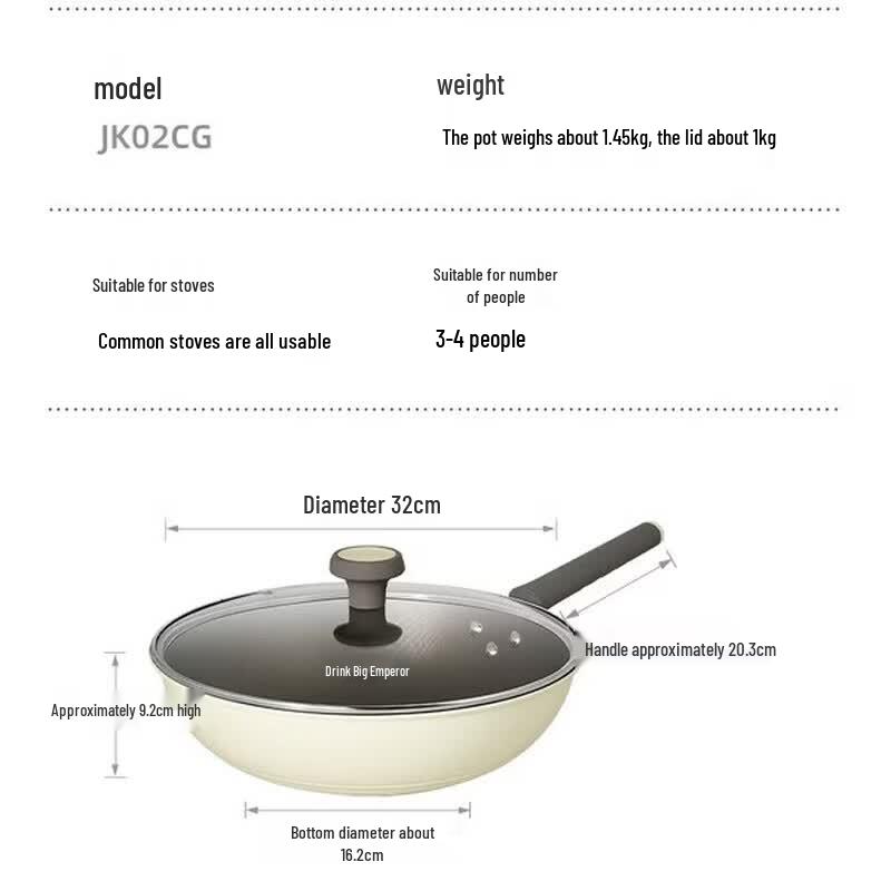 COOKER KING 32cm Non-Stick Aluminum Alloy Wok