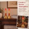 2pcs Red Lotus LED Decor Lamp 9.1x3 In Dual Power Table Light  Yoga Room Furnishing