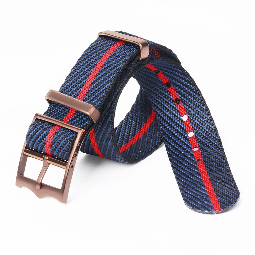 Neues Nylon Uhrenarmband 20mm 22mm Amry Gewebtes Stoffarmband für Militär Geripptes Sport Uhrenarmband Herren Ersatz Armband Armreif