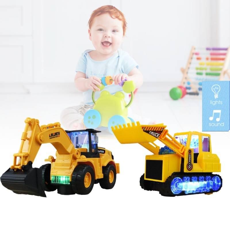 Colorful Electric Excavator Toy With Cool Lights And Music For Kids Fun Playtime