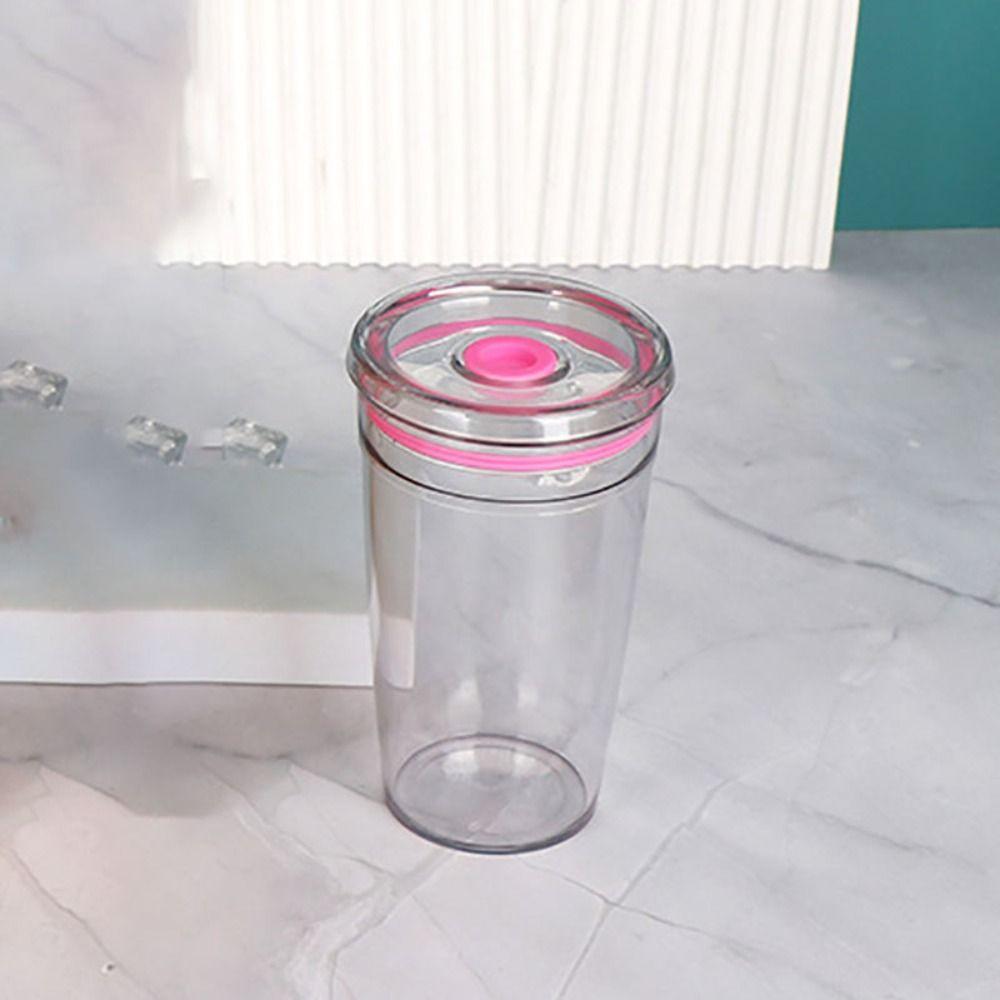 450ml Trinkbecher mit Strohhalm Transparent Auto Becher Trinkgeschirr Kaffeetasse Büro