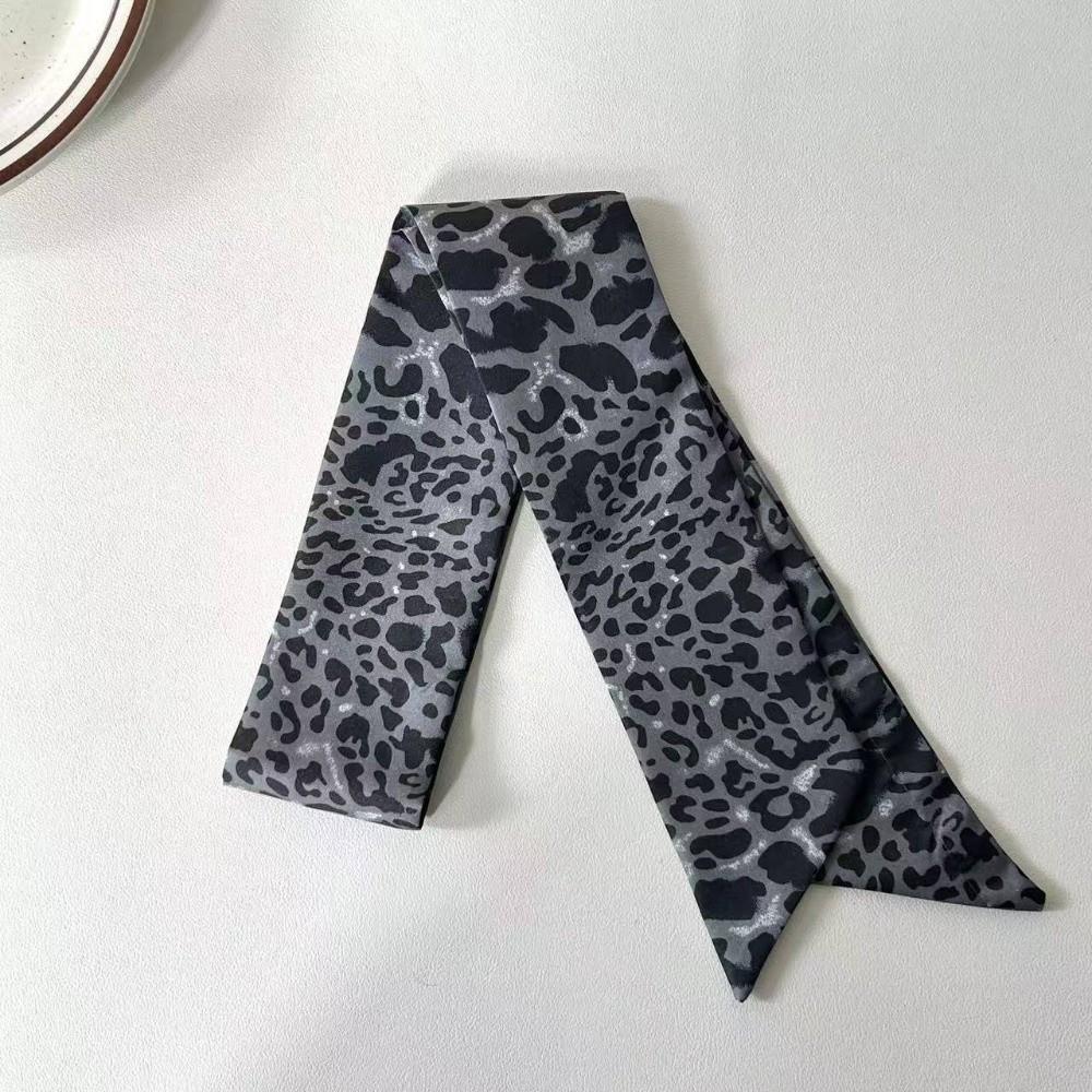 Leopard Print Slender Scarf Long Neck Scarf New Small Silk Scarf Bag Decoration